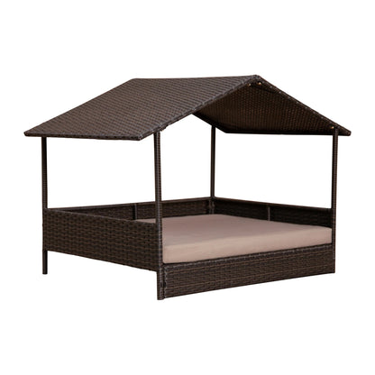 Huntley Pet Rattan Wicker Indoor Outdoor Cabana Raised Pet Bed