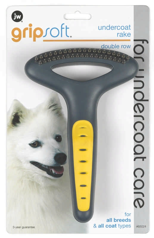 JW Pet Gripsoft Double Row Undercoat Dog Rake