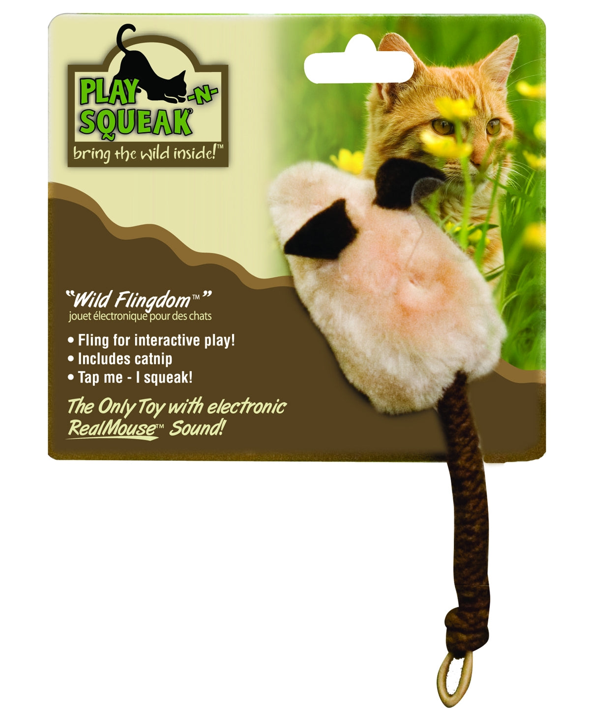 Play N Squeak Wild Flingdom Mouse Cat Toy