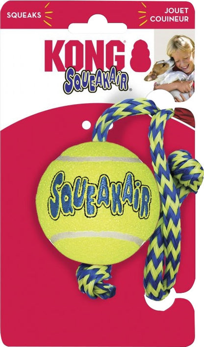 KONG Squeaker Ball with Rope Dog Toy