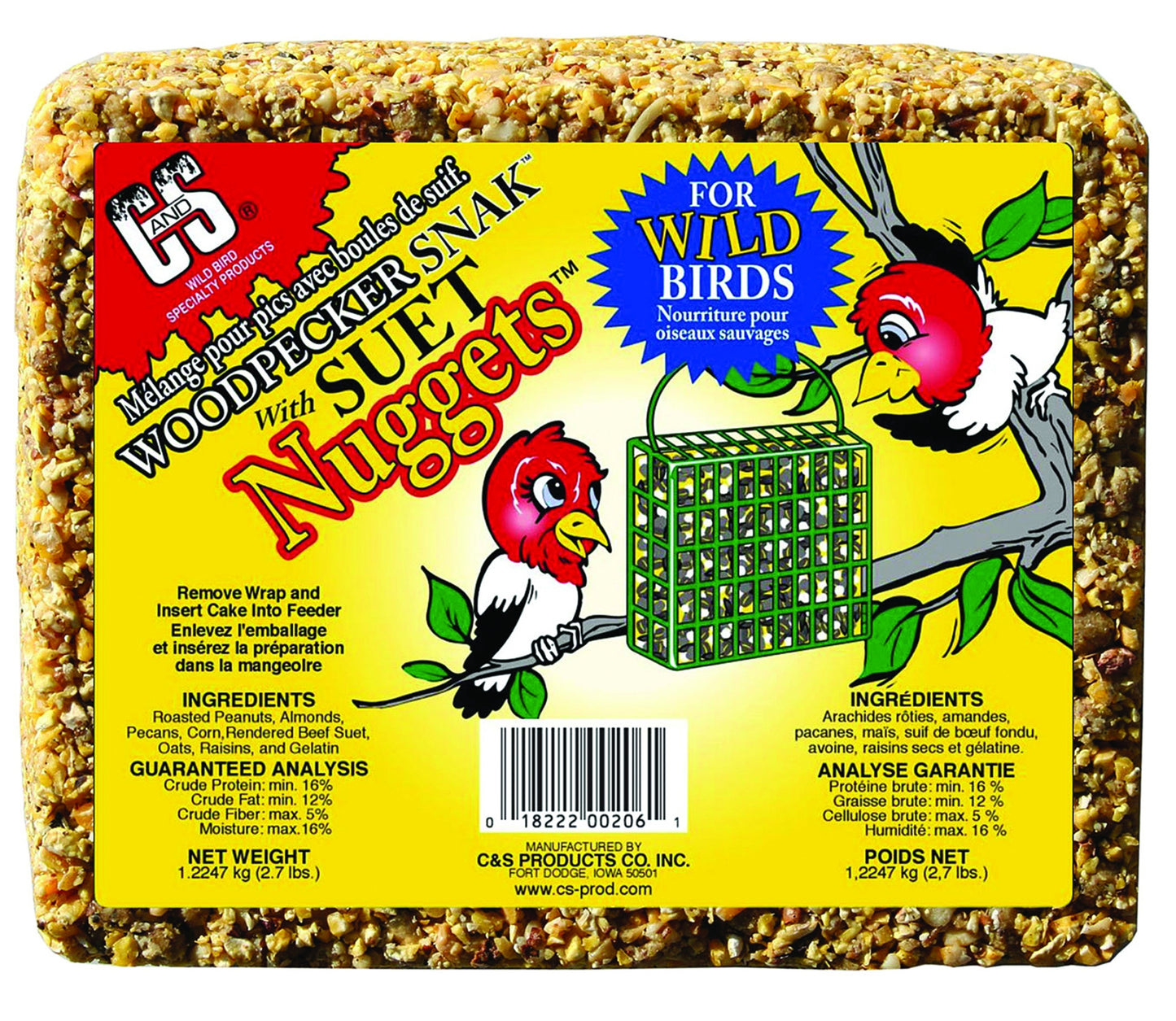 C&S Woodpecker Snak With Suet Nuggets