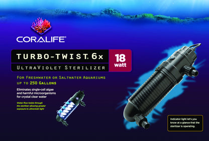 Coralife Turbo-Twist Ultraviolet Sterilizer - 3X/9 Watt