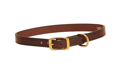 Tory Leather Plain Creased Dog Collar