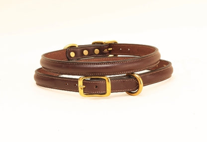 Tory Leather Raised Leather Dog Collar