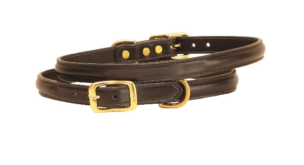 Tory Leather Raised Leather Dog Collar With Name Plate Space