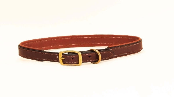 Tory Leather 2-Tone Padded Leather Dog Collar