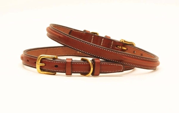 Tory Leather Deluxe Raised Leather Dog Collar With Raised Keepers