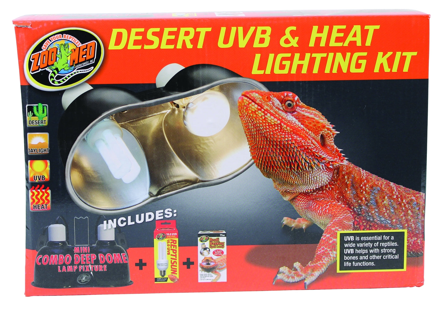 Zoo Med Desert Uvb & Heat Lighting Kit