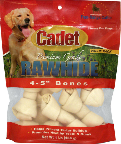 Cadet Rawhide Knotted Bone 4-5 Value Pack 1 lb Nat