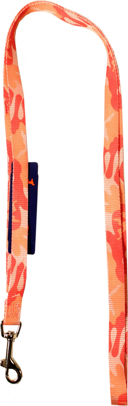 Hamilton Ribbon Overlay Single Thick Dog Lead - Pink Camo