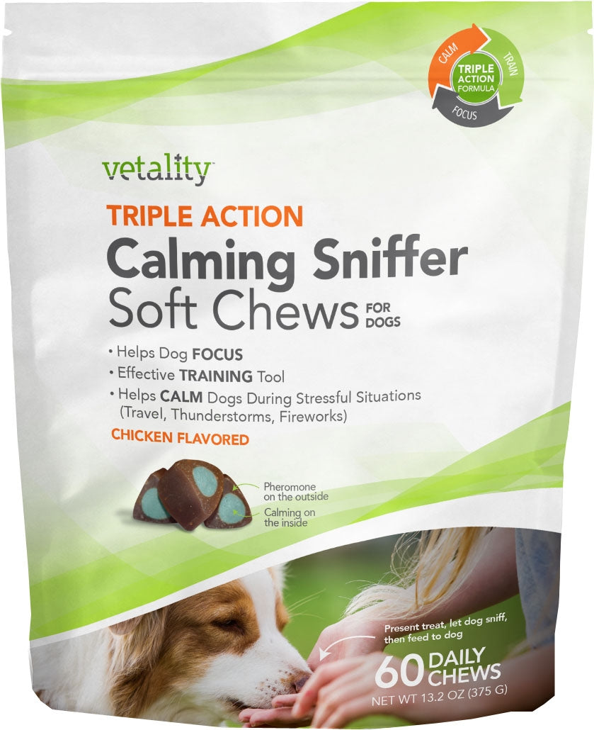 Triple Action Calming Sniffer Chews For Dogs 60PC