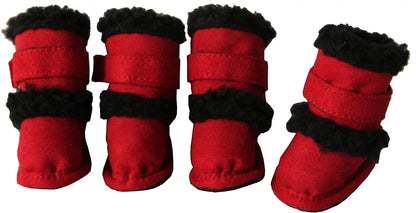 Pet Life Red Shearling Duggz Dog Boots