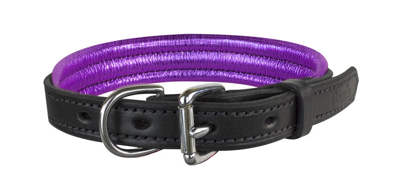 Perri's Metallic Padded Leather Dog Collar